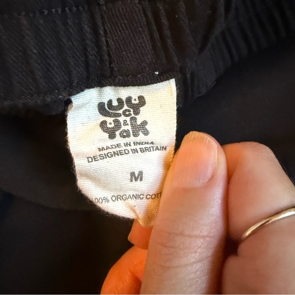 Lucy & Yak Chuck Wide Leg Cotton Trousers in Black Size Medium - Picture 5 of 5